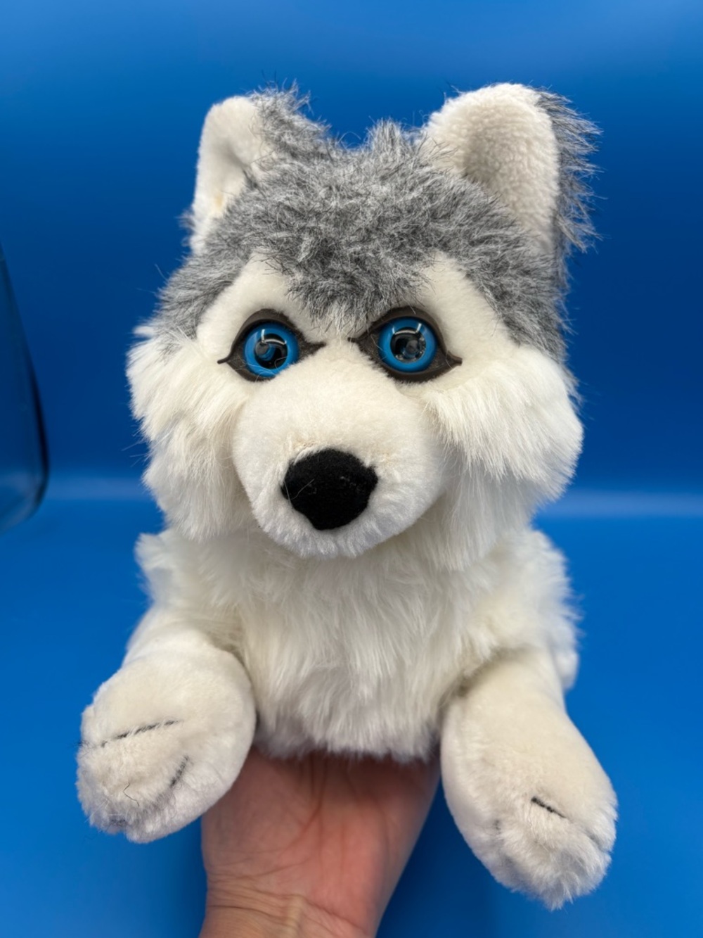 Realistic Husky Dog Plush Stuffed Animal 15" Blue Eyes Soft Toy Puppy